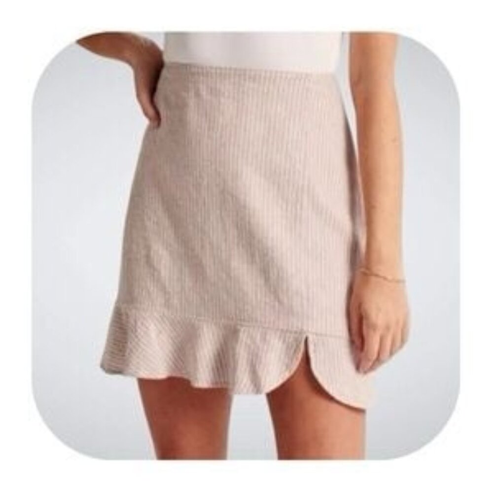 Abercrombie & Fitch Linen Blend Ruffle Mini Skirt